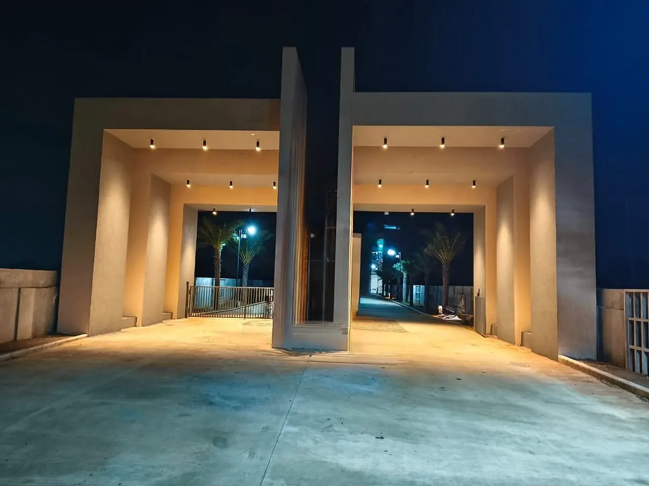 Illuminated entrance gate at Sahasra plotted development near Shankarpally
