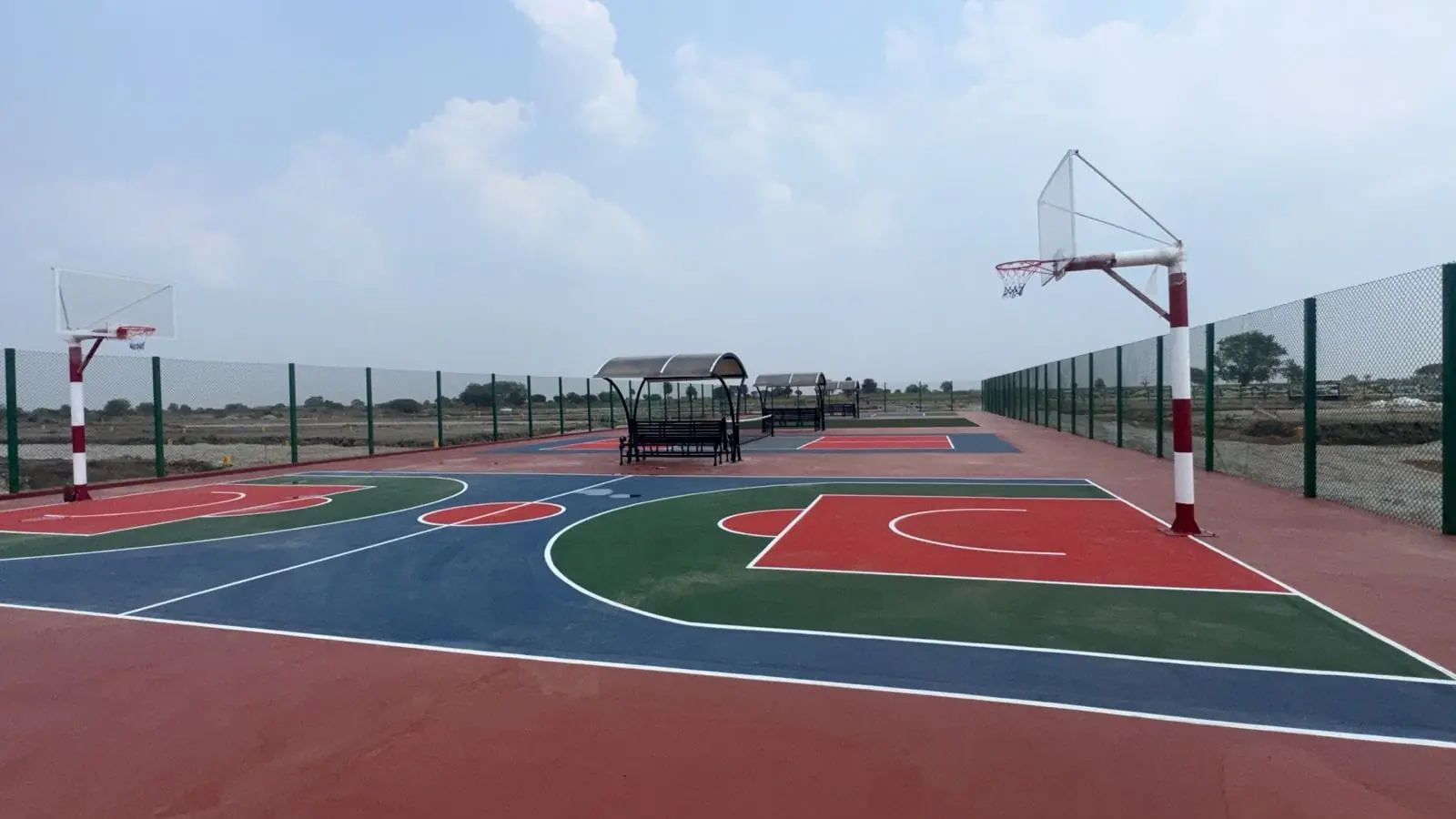 Developed sports court inside Subhaga plotted layout near Hyderabad